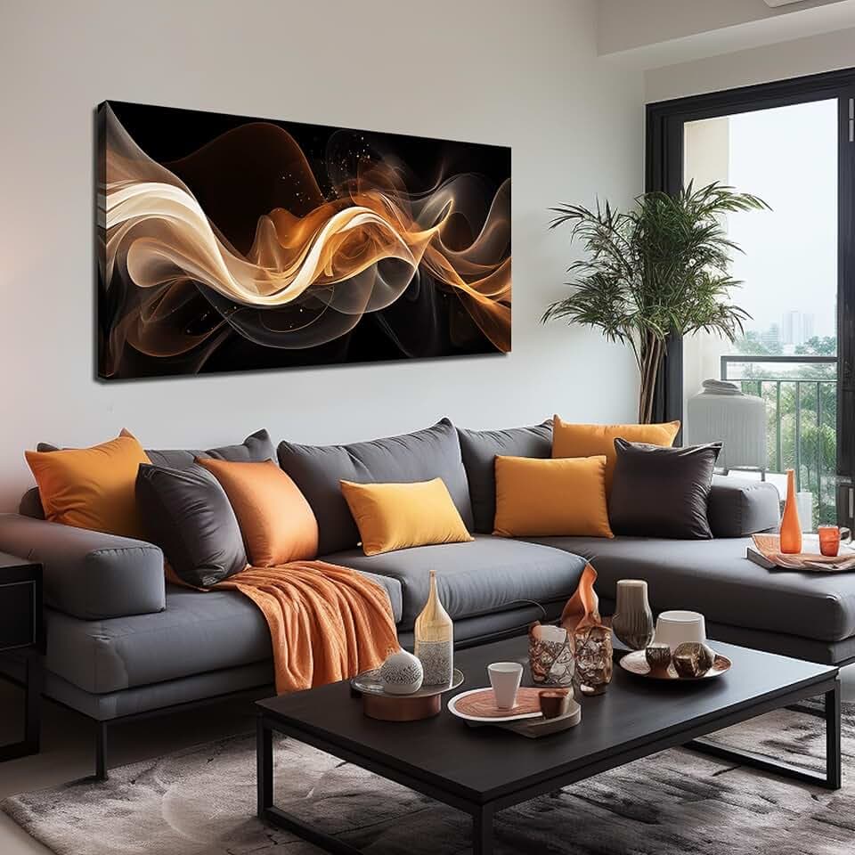 JuhaiArt Abstract Wall Art Black Wall Decorations for Dining