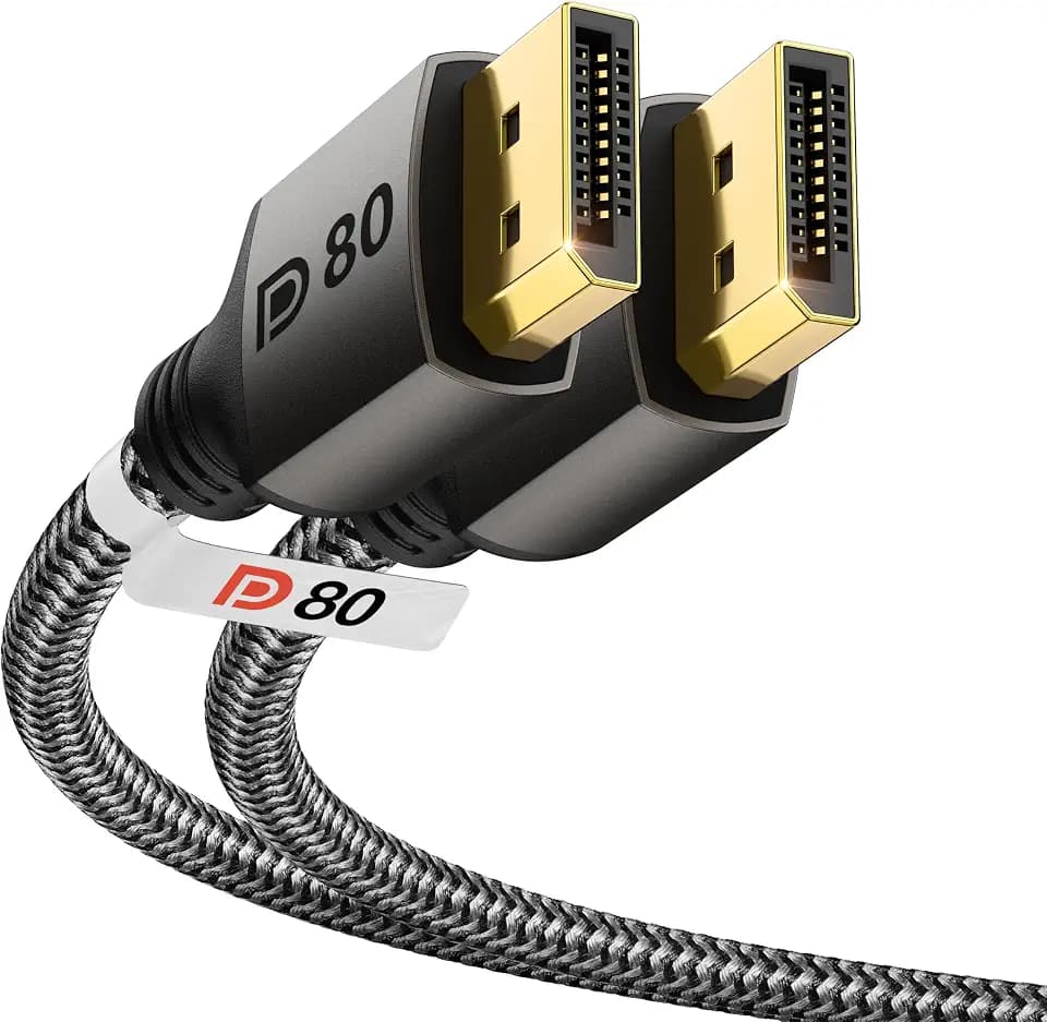 Stouchi 80Gbps Displayport Kabel 2.1 16K 10K 60Hz 8K 240Hz 4K 540Hz (2M)