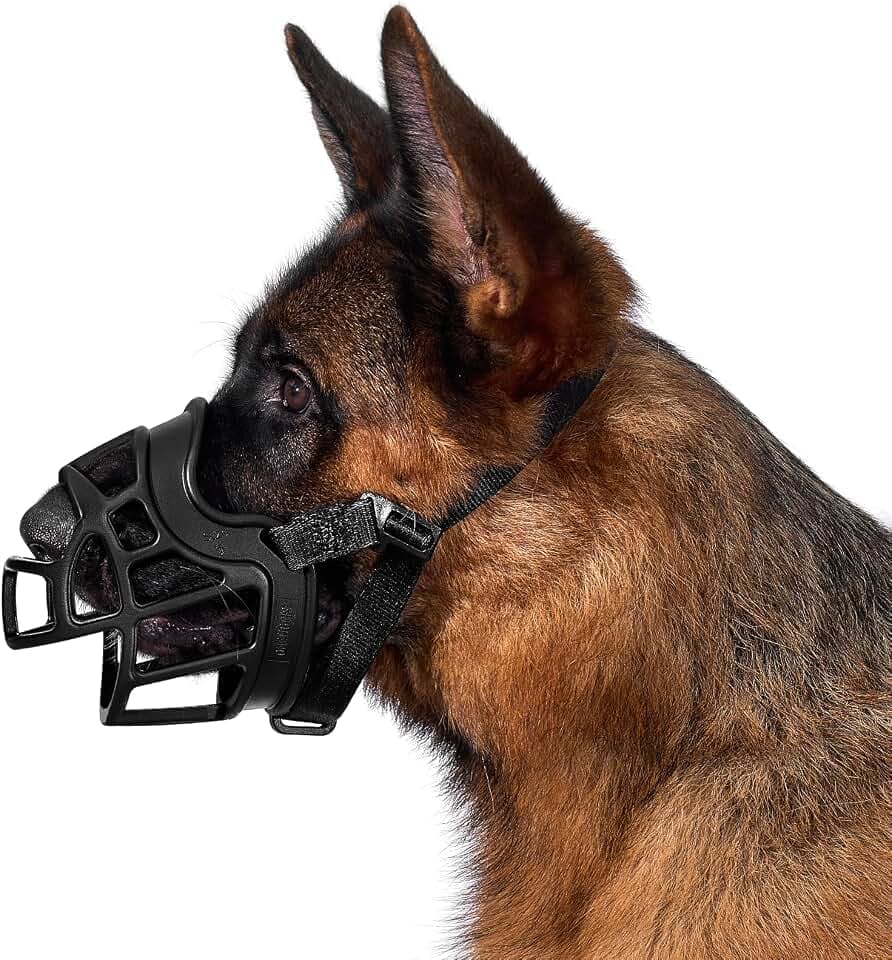 OneTigris Maulkorb, Weicher Maulkorb für Hunde Strapazierfähiges Gummi, Verstellbares Gurtband Geeignet für Maulkörbe von mittleren und großen Hunden Verhinderung von Bellen, Beißen und Kauen (XXL)