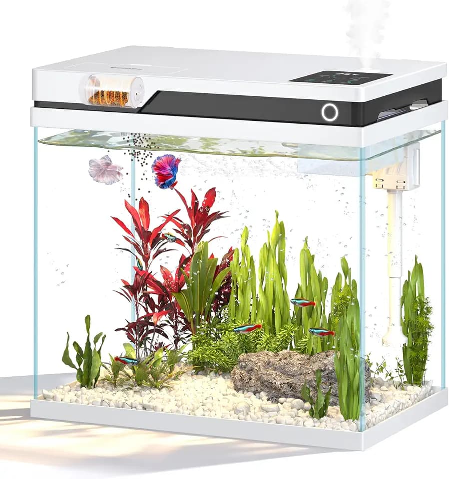 Vehipa 26L Aquarium-Komplettset mit Futterautomat und 4-in-1-Pumpe