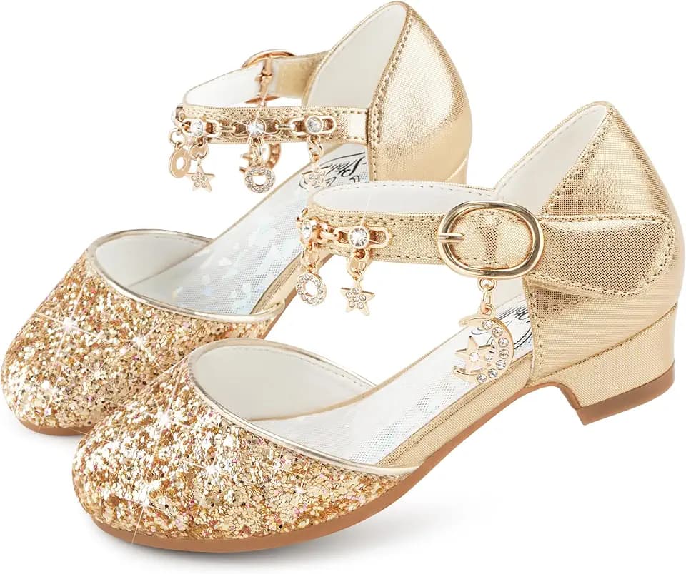 Stelle Girls Glitter Charm Dress Shoes Sequins Princess Heels