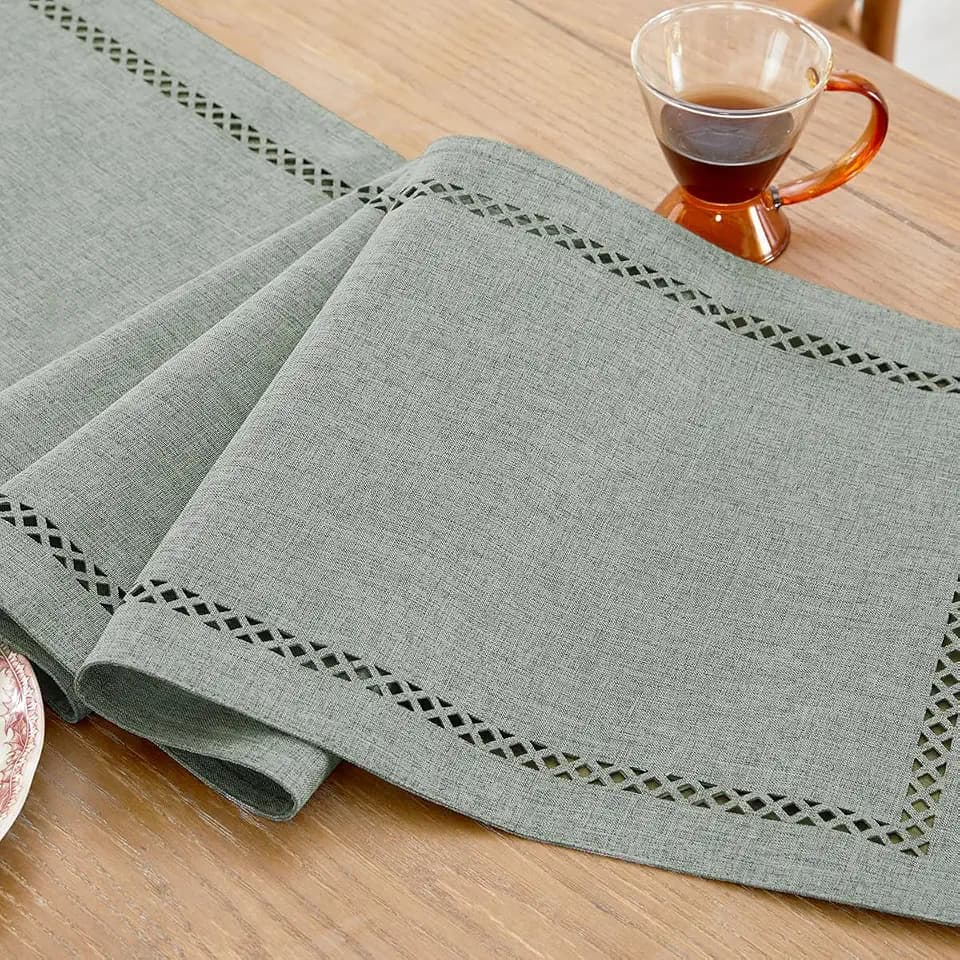 Rustic Burlap Table Runner, Grey Table Runners 72 inches Long