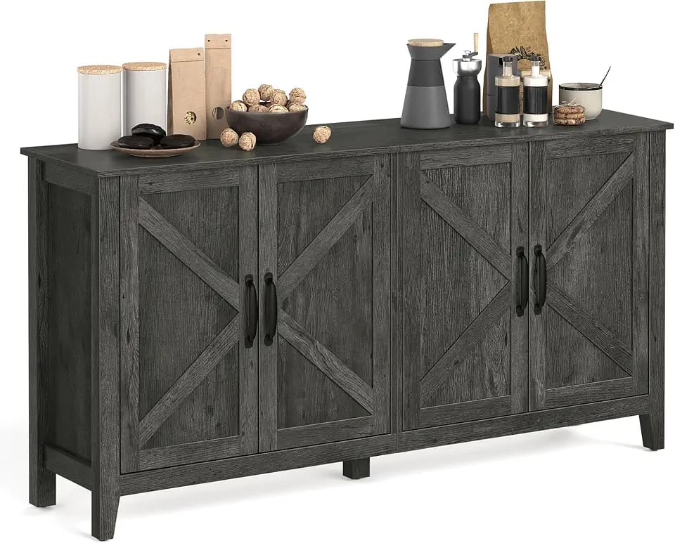 VASAGLE Buffet Cabinet, Coffee Bar, Adjustable Shelf