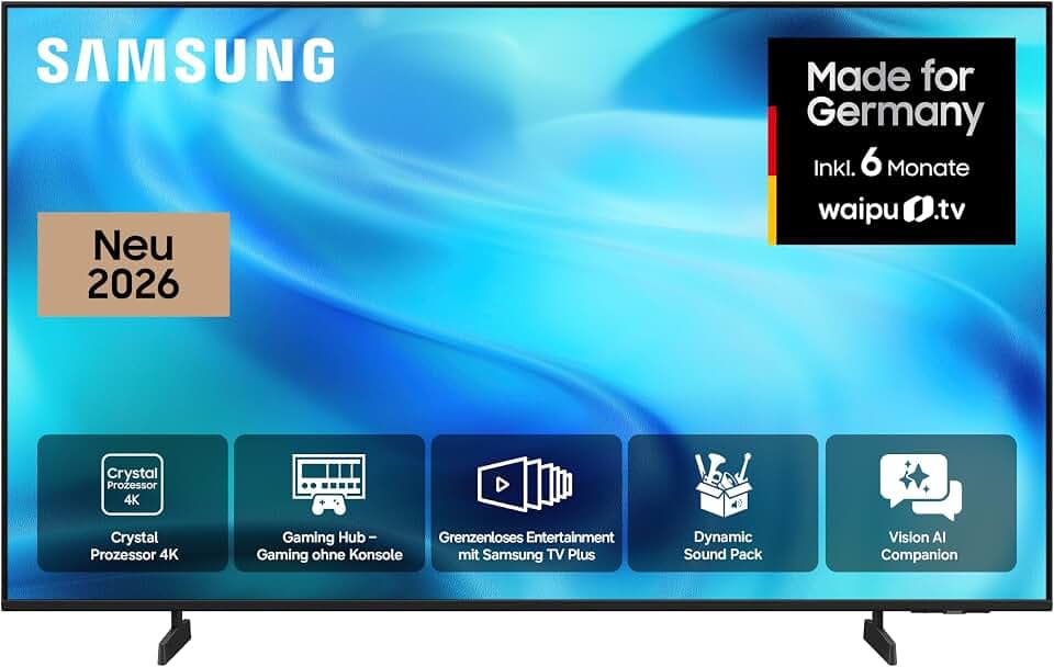 Samsung Crystal U7099H 4K 50 Zoll (125 cm), UHD Fernseher, AI Companion für Deine Fragen, 4K Upscaling, Dynamik Sound Pack für Premium-Sounderlebnis, Gaming Hub, kostenlos 900 Sender, Smart AI TV