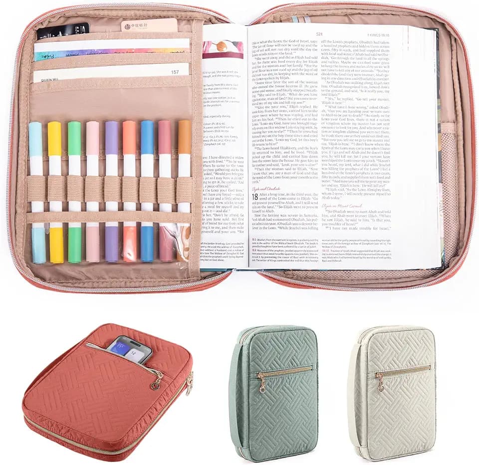 APLUFINE Bible Cover - Soft Bible Case for Women - Church Bag