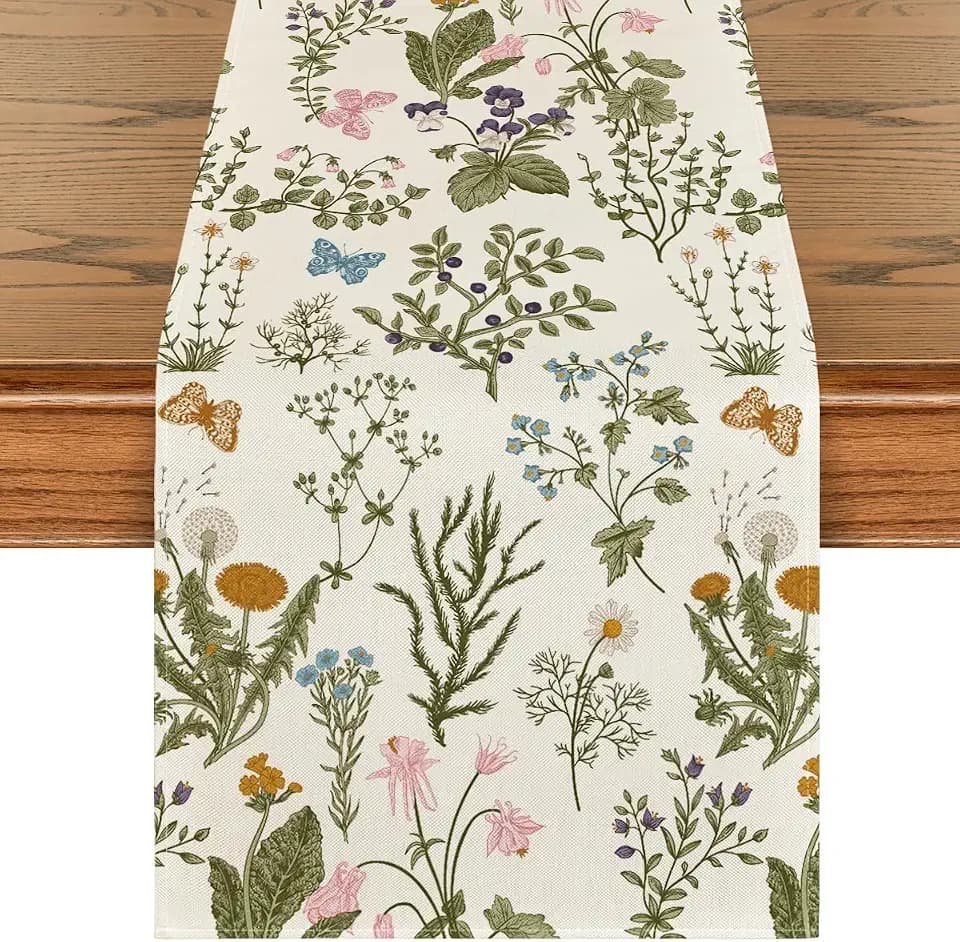 Artoid Mode Wildflowers Floral Spring Table Runner Home Decor 13x72 Inch