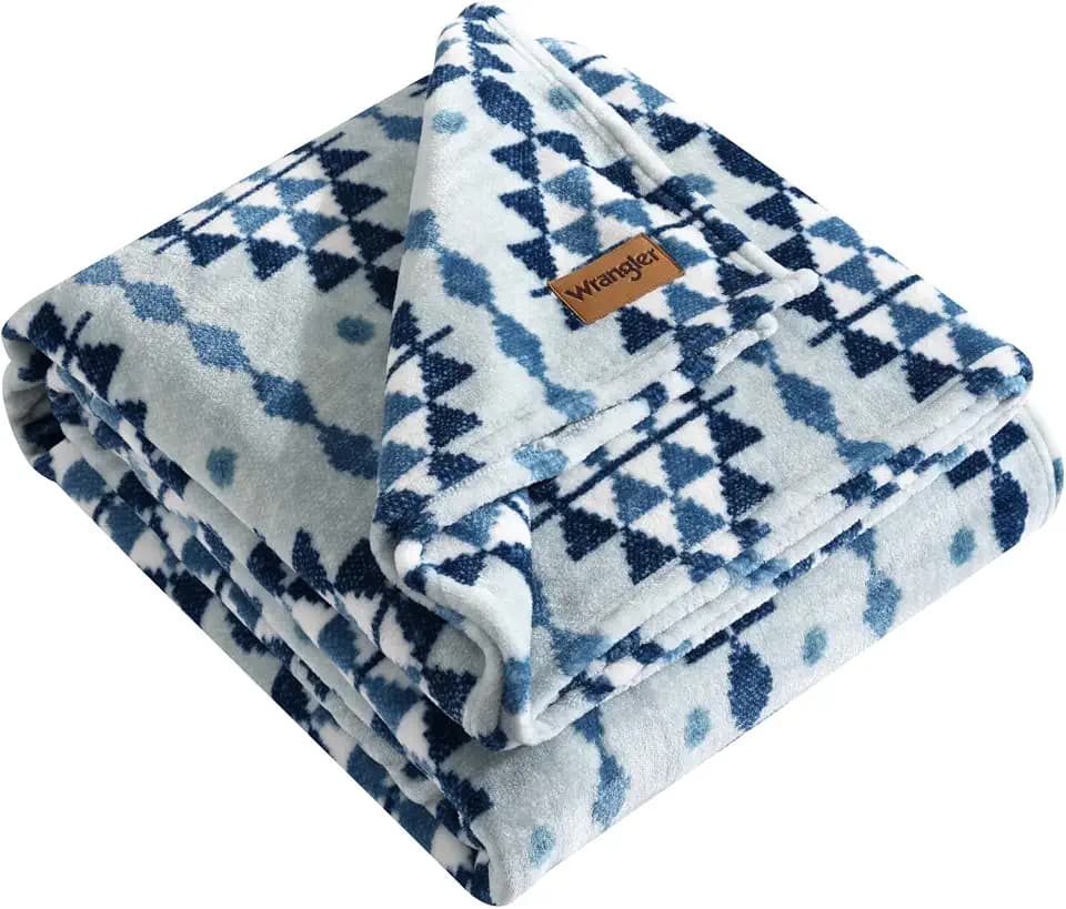 Wrangler - Ultra Soft Reversible Queen Size Blanket for Bed & Couch