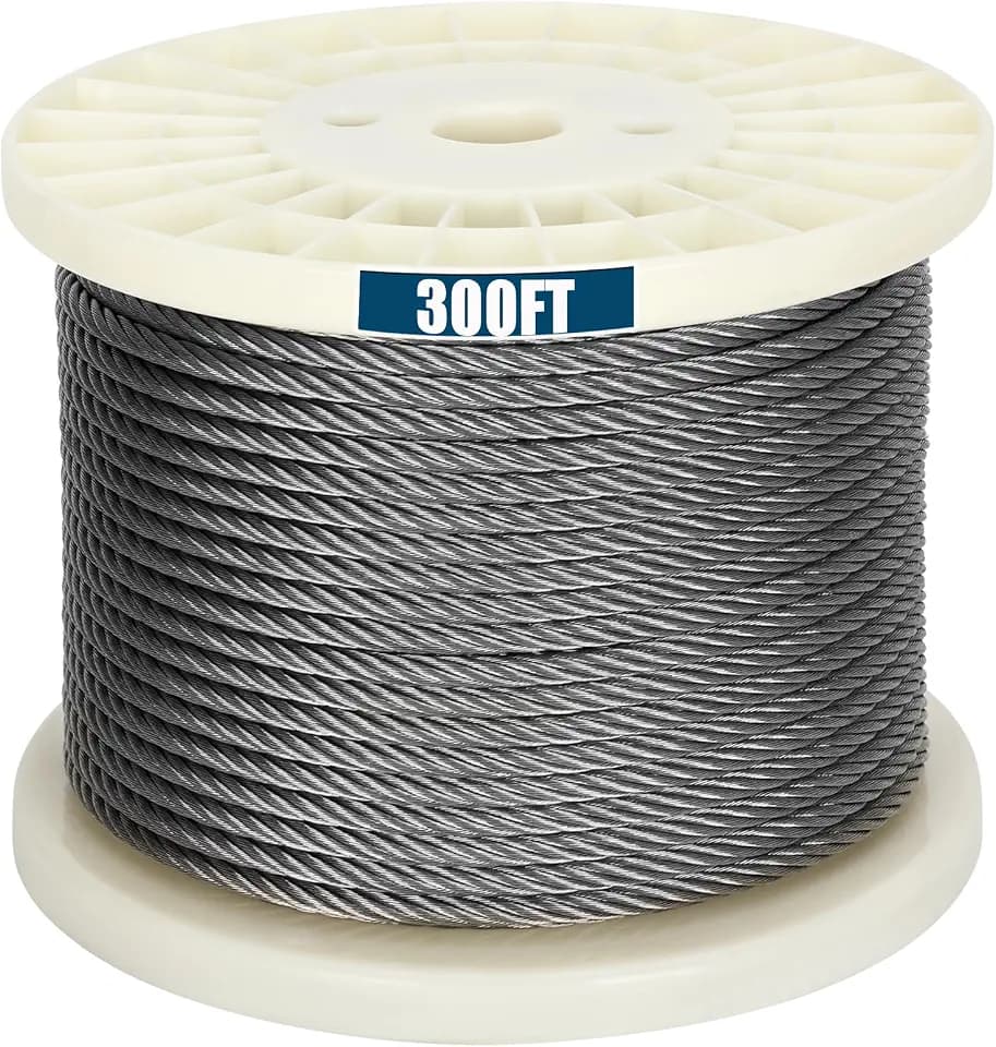 1/4" 304 Stainless Steel Cable 300FT 7x19 Wire Rope Bulk Spool