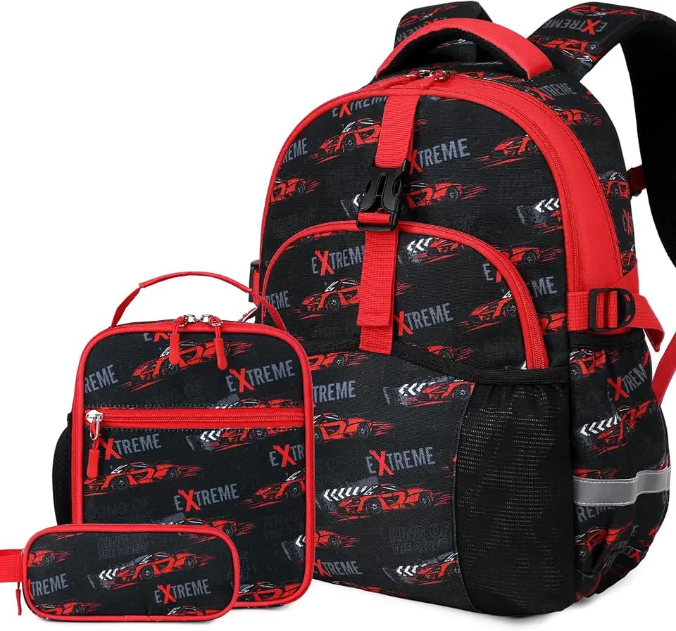 Kids Backpack for Boys 4-8, Toddler Boys Backpack with Lunch Box