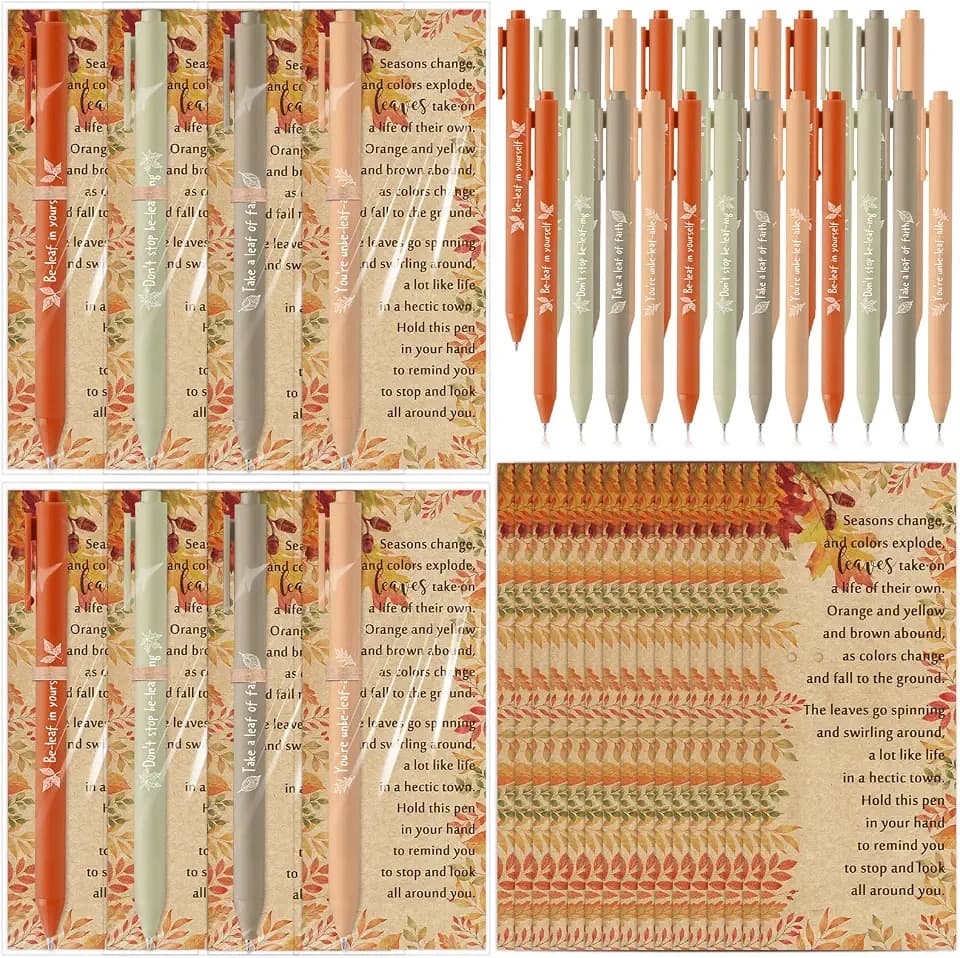 Sayglossy 36 Sets Fall Gifts Bulk Autumn Party Favors Fall Pen Card