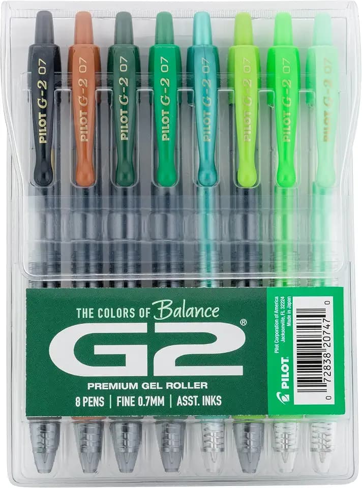PILOT G2 Premium Gel Roller Pens, G2 Boost Green, Fine Point 0.7mm, 8-Pack