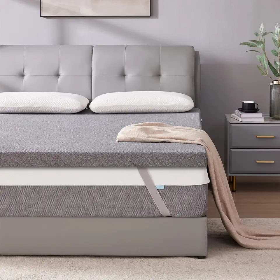 INWEEK 3 Inch Gel Memory Foam Mattress Topper Full Size, Pad for Back Pain, Bed Topper with Removable Soft Cover, CertiPUR-US Certified,Grey