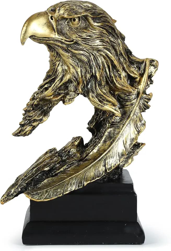 H&W Golden Bald Eagle Figurines - USA's National Emblem - Statue Decoration