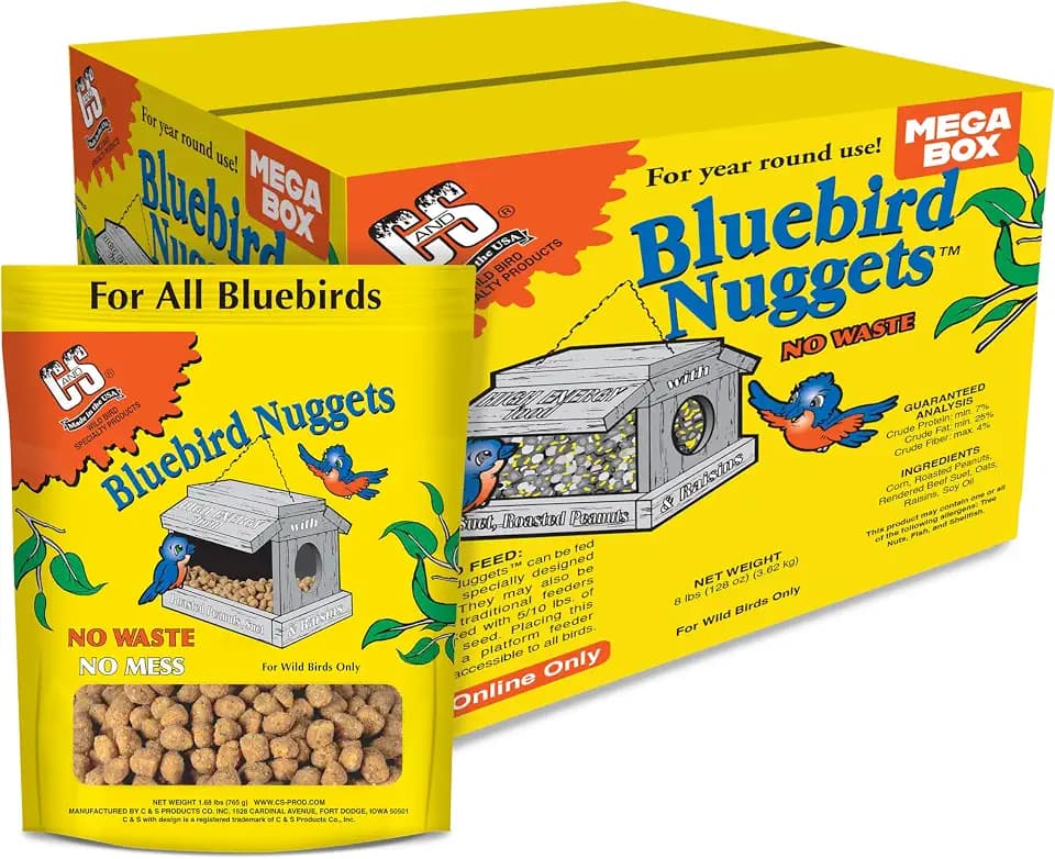 C&S Bluebird Suet Nuggets, Bird Suet for Woodpeckers, 8Lb, 1Ct