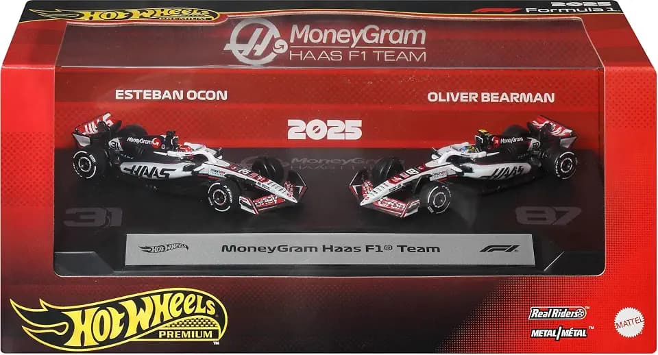 Hot Wheels Premium Formula 1 MoneyGram Haas F1 Team 2-Pack