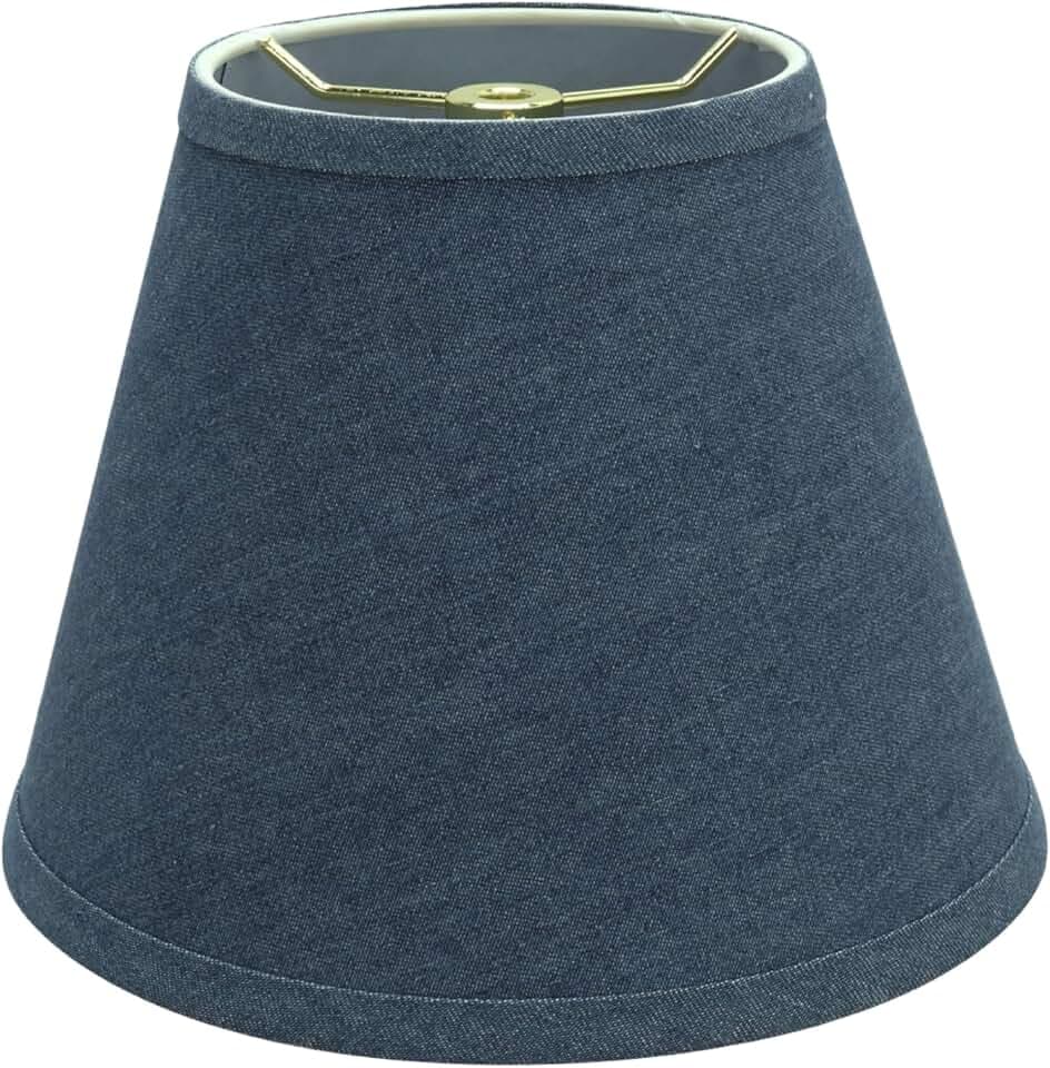 Aspen Creative 32177A Transitional Hardback Empire Shape Spider Construction Lamp Shade in Washing Blue, 9" wide (5" x 9" x 7")