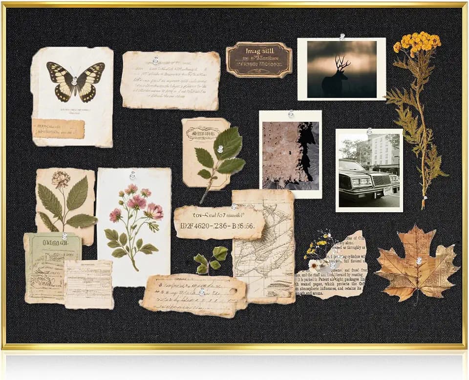 Linen Bulletin Board, 24"x18" Decorative Fabric Pin Board Vision Board