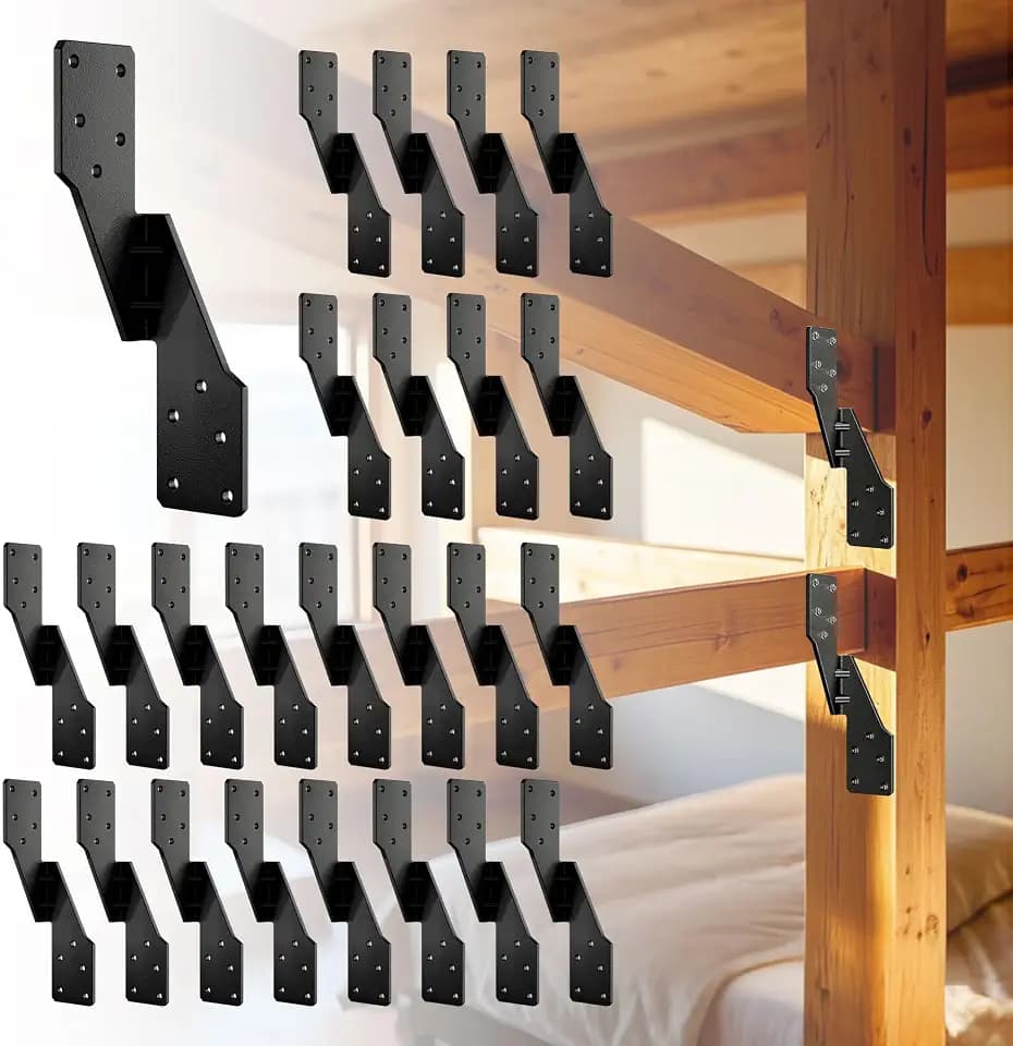 25 Pack Hurricane Ties for Rafters,Hurricane Straps Brackets with Strong Black Powder-Coated,Trusses/Rafters Ties,Rafter Hanger, H2.5A Right Tie 18-Gauge Extruded Steel Black