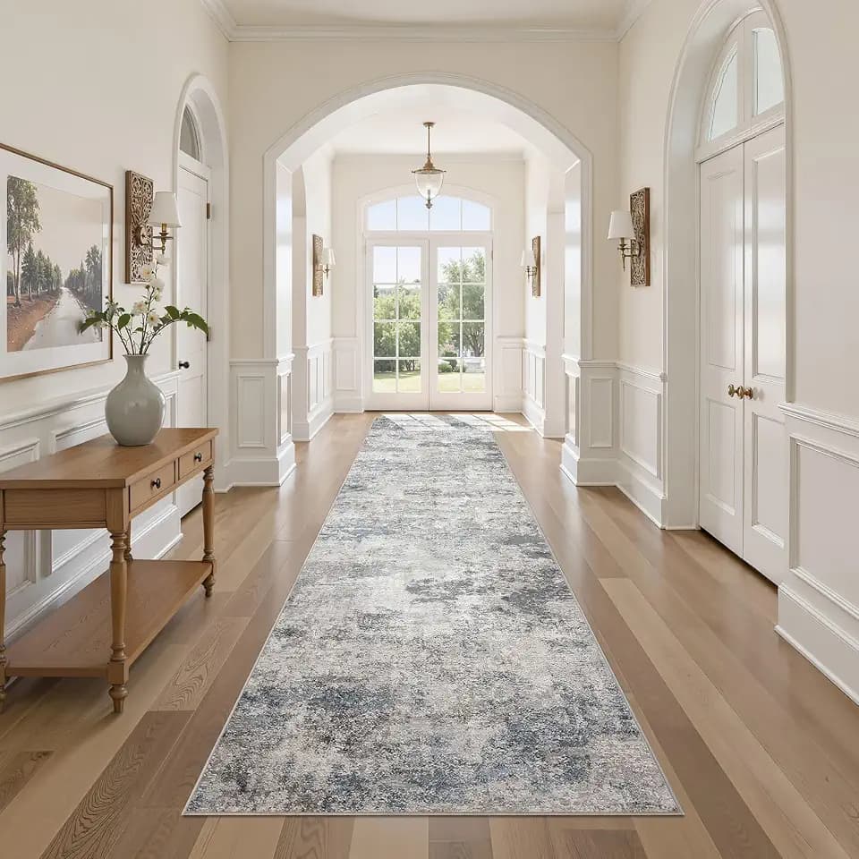 DMOYEST 3x12 Washable Runner Rug for Hallway Abstract Soft Carpet Runner