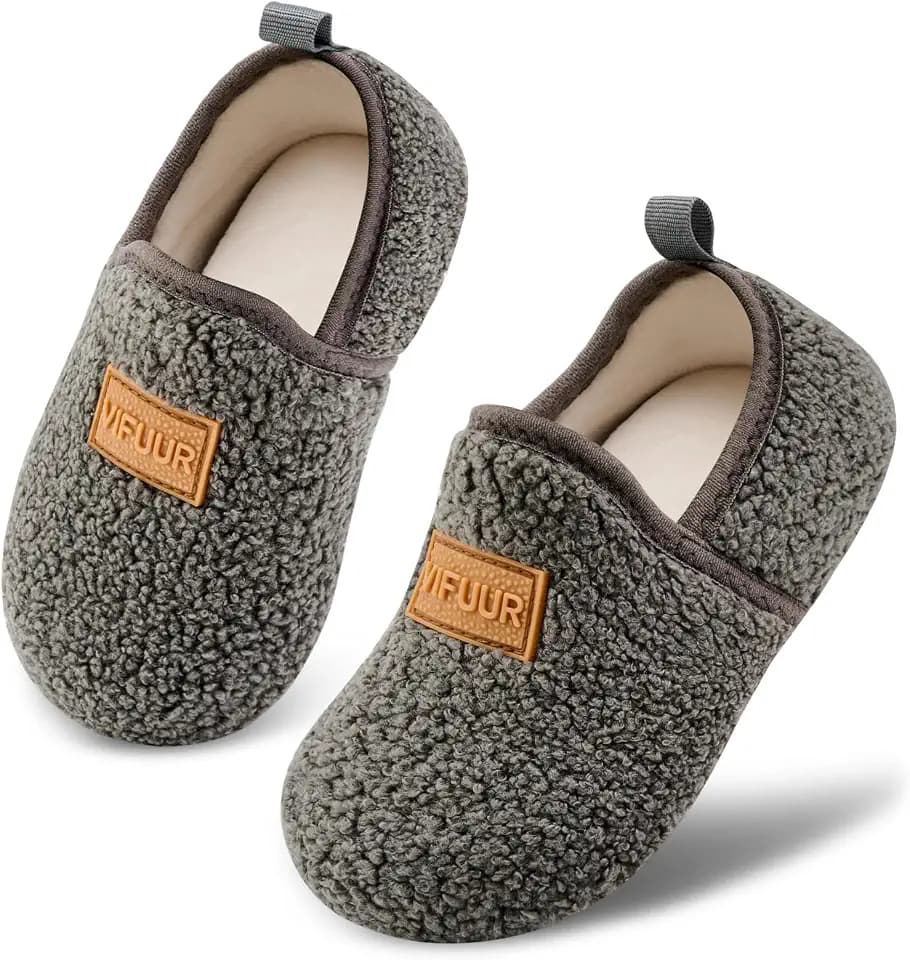 VIFUUR Kids Boys Girls House Slippers Babys Slip on Barefoot Socks Tollder