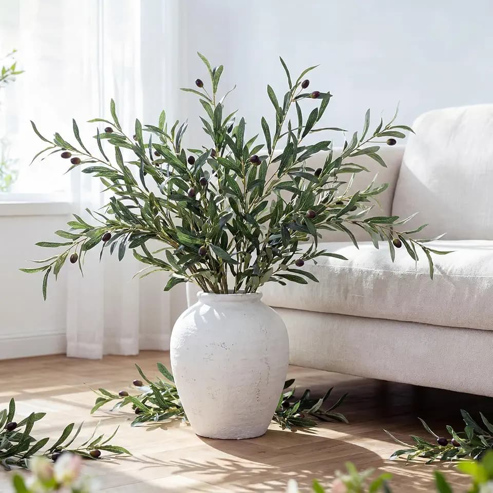 Norme Artificial Olive Branches for Vase, 4 Pcs, 40 Inch