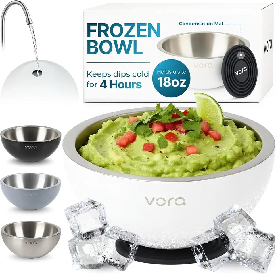 18oz White Stainless Steel Dip Chiller Bowl (1 Pack)