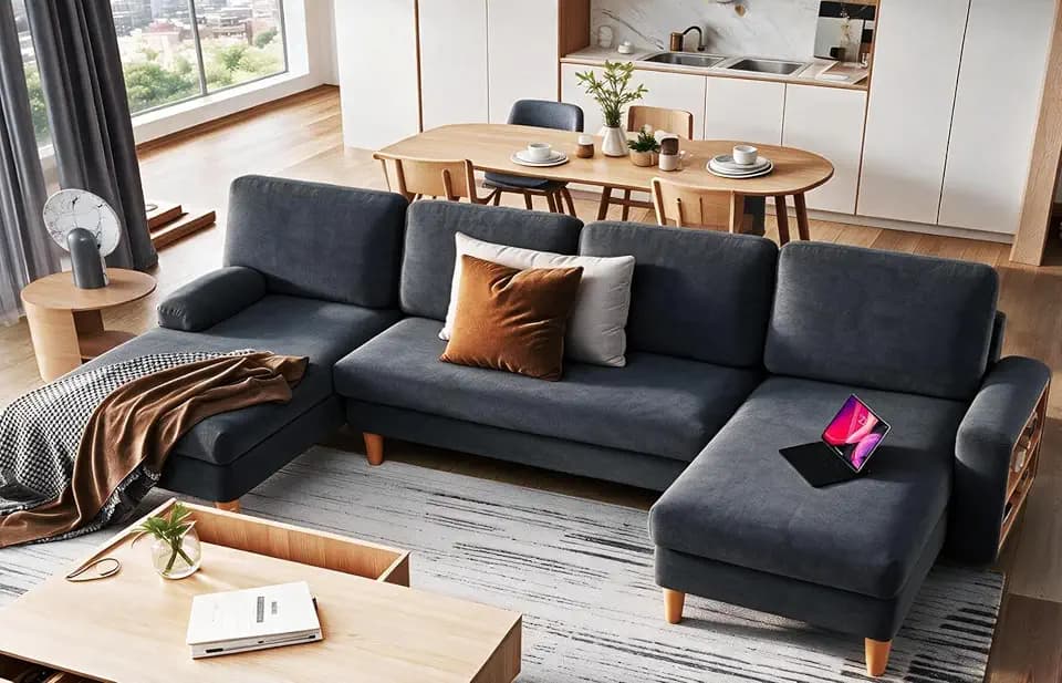 YITAHOME 109"Sectional Couches for Living Room,U Shaped Couch w/4 Seat Sofa