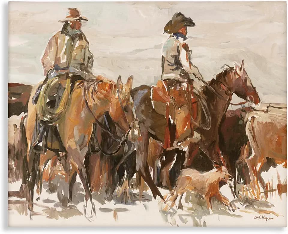 'Cowboys & Horses Farm'| Canvas Art