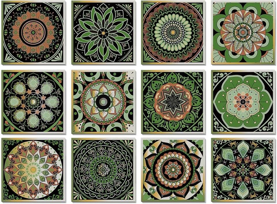 Easy Peel Stick wall Tile Stickers 6x6in Stick on backsplash Tiles,12Pcs