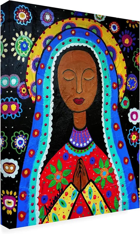 Wrapped Canvas Wall Art - Prisarts 'Our Lady Of Guadalupe II' Wall Art for Living Room, Bedroom, or Office Décor - 24x32