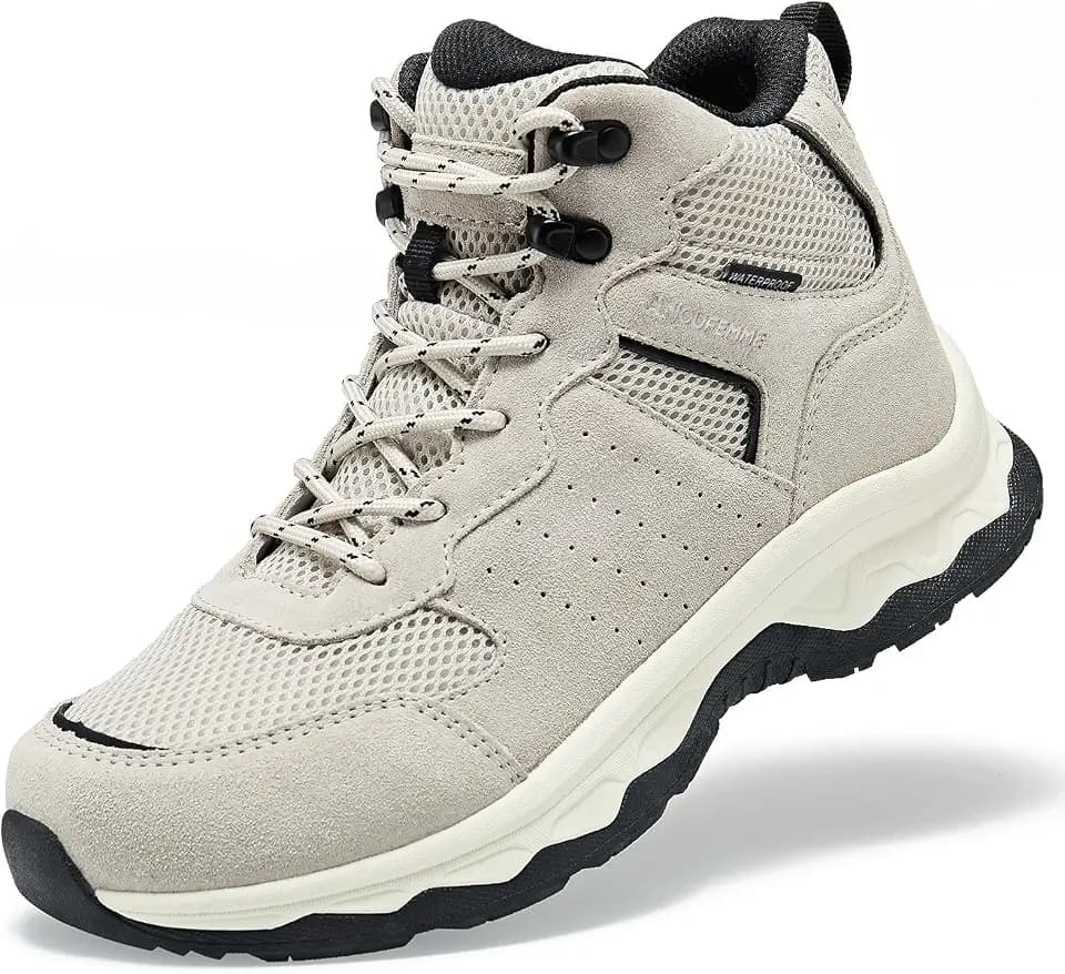 ANJOUFEMME Women's Waterproof Hiking Boots Lightweight Non-Slip Outdoor