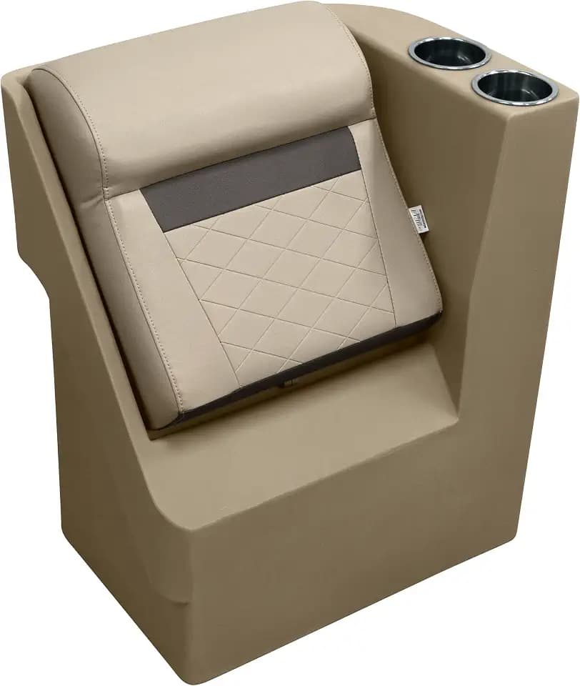 Wise DLX1305R-1900 DLX Series Pontoon Right Radius Lean Back Recliner - Neutral/Meteor