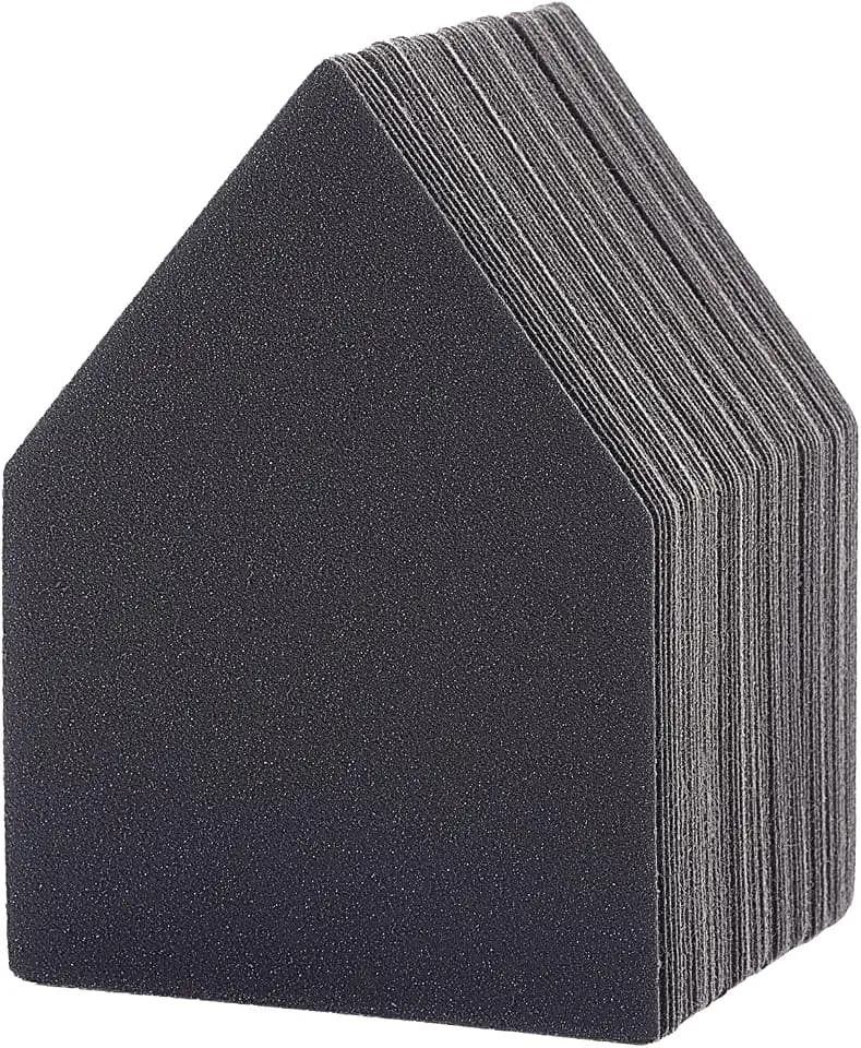 POLIWELL Silicon Carbide Sandpaper 50-Piece Pack 90mm x 65mm 320 Grit Triangle Sanding Sheets with Hook & Loop Fastening Replacement for Milwaukee M12 Orbital Detail Sander Accessories