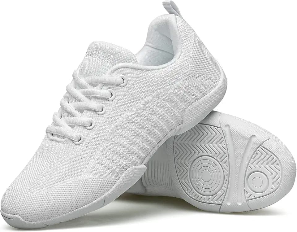 BAXINIER Girls White Cheerleading Shoes