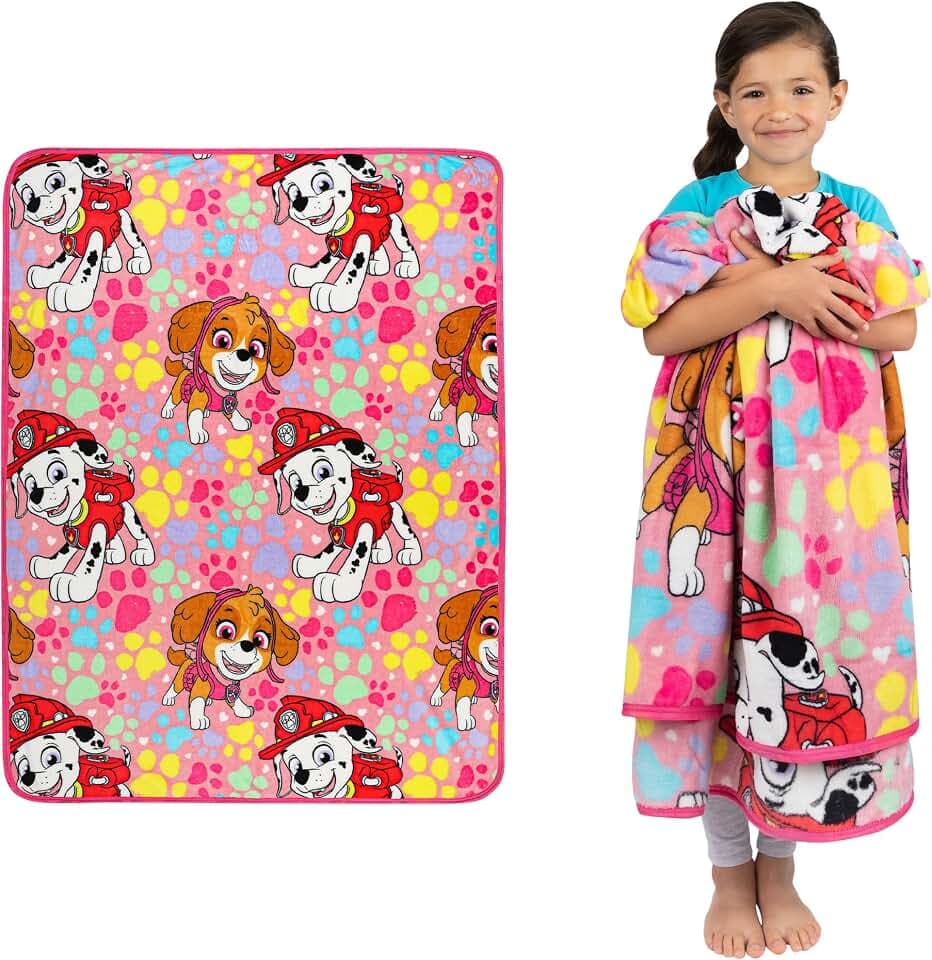 Franco Kids Bedding Super Soft Plush Throw Blanket, 46 in x 60 in, Paw Patrol Girls