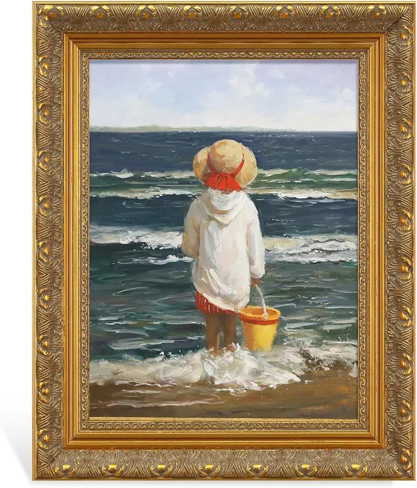 Solid Wood 8x10 Gold Ornate Frame for Canvas Paintings Gallery Art