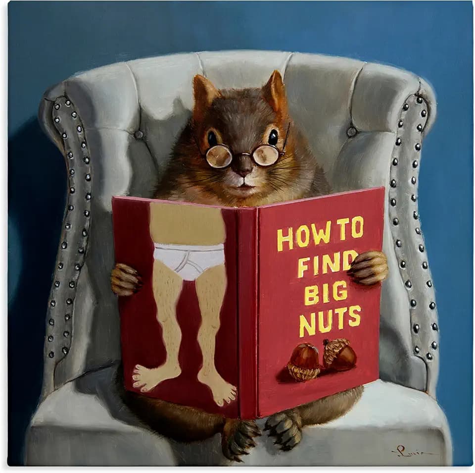Stupell Industries 'Squirrel Reading Sassy Book'| Canvas Art