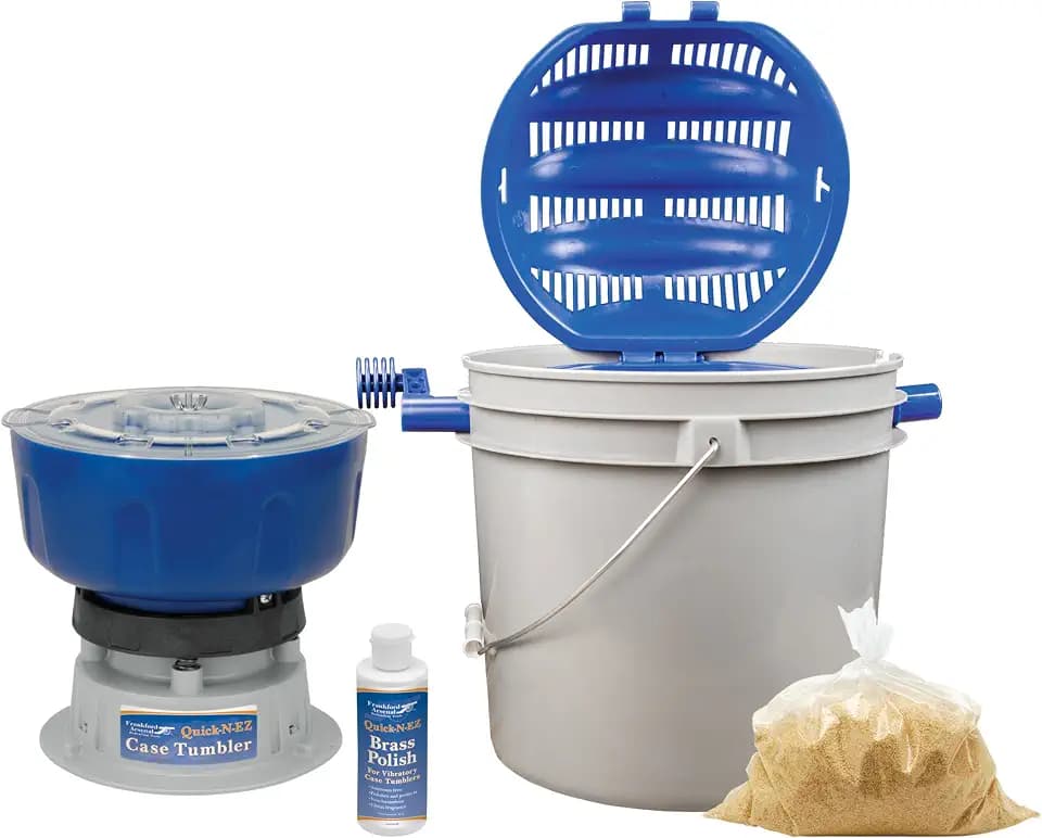Frankford Arsenal Quick-N-EZ 220V Case Tumbler Kit for Cleaning and Polishing for Reloading,blue/gray