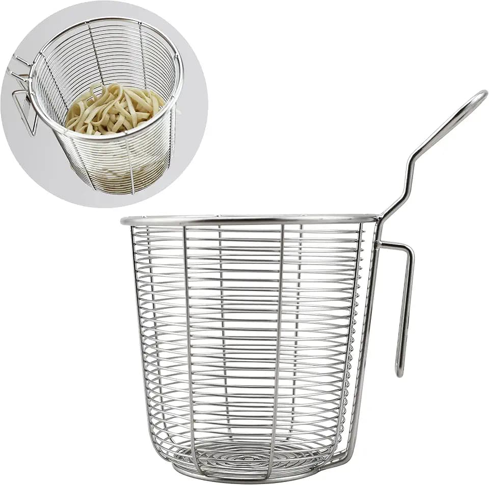 EIKS Hot Pot Strainer, Stainless Steel Wire Deep Basket