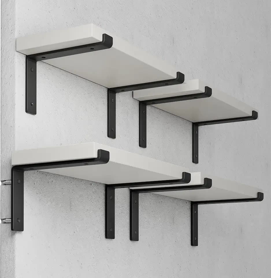 BATODA 10" Z Shelf Brackets with Lip for 9.25" Boards, Heavy Duty, Pack 6