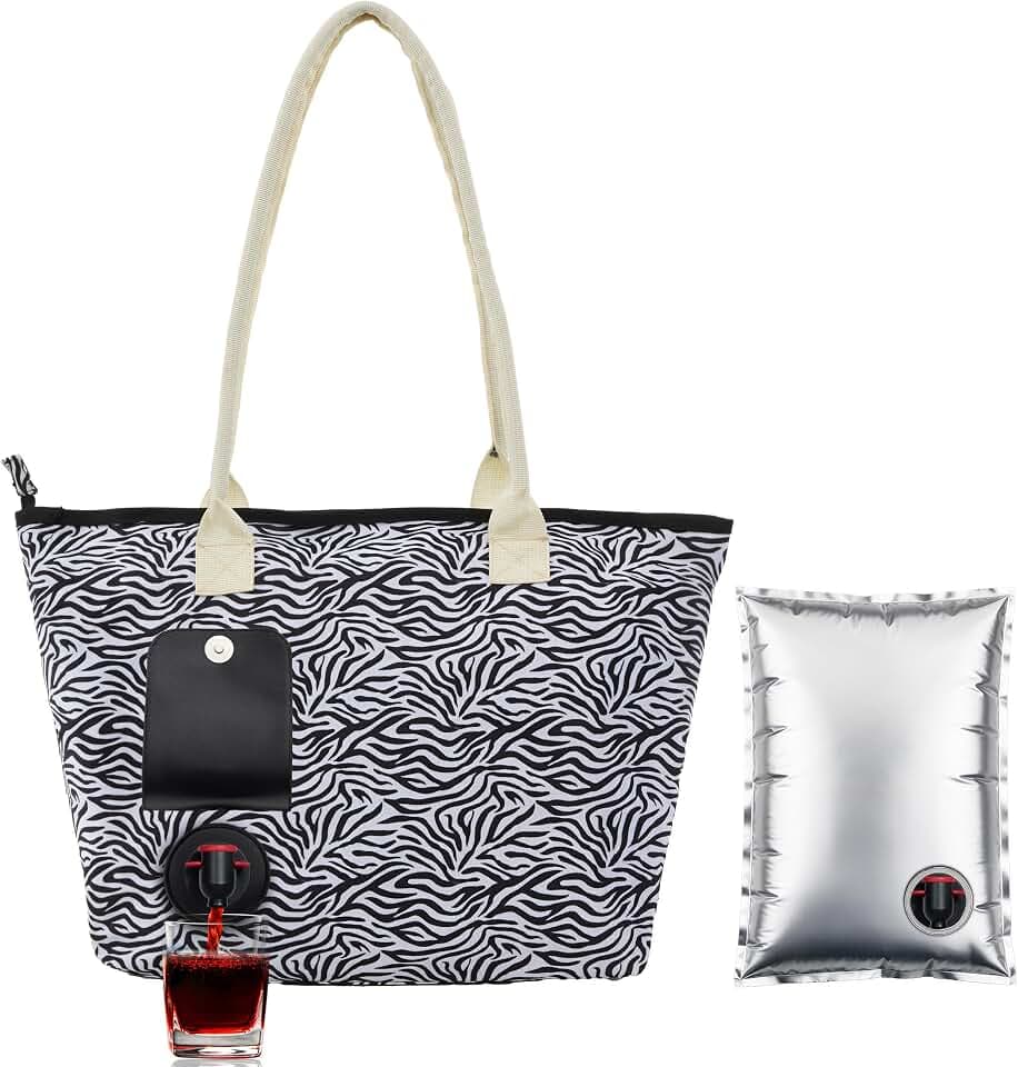 CORK & VINE Wine Tote Bag, Insulated Leakproof Wine Cooler Bag with Nautical Rope Strap | 3x 1.5 Liters Beverage Bag Included