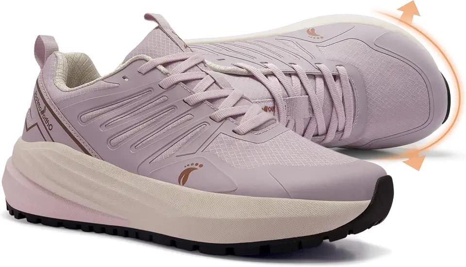 Women's Wide Orthopedic Trail Running Sneakers, Plantar Fasciitis Orthotic Heel Spurs Bunions Support Hiking Trekking Sneakers, Comfortable Outdoor Casual Walking Shoes for Foot & Heel Pain Relief