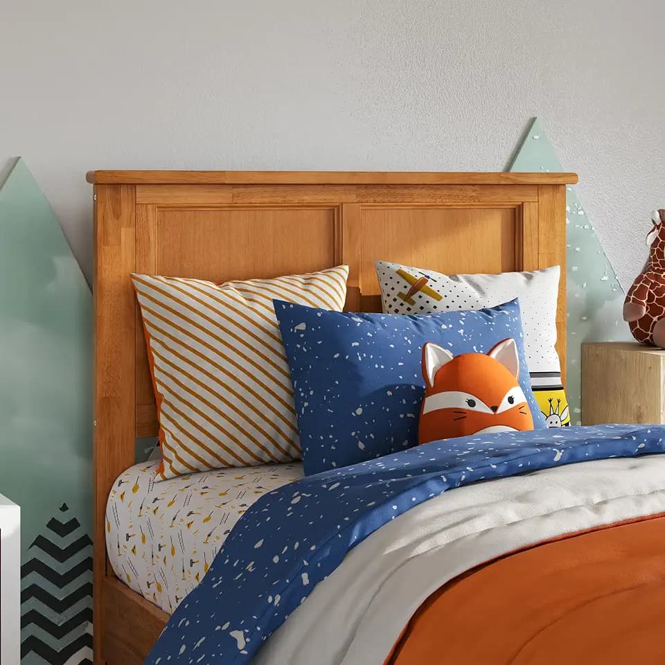 AFI, Madison Twin Solid Wood Panel Headboard, Light Toffee