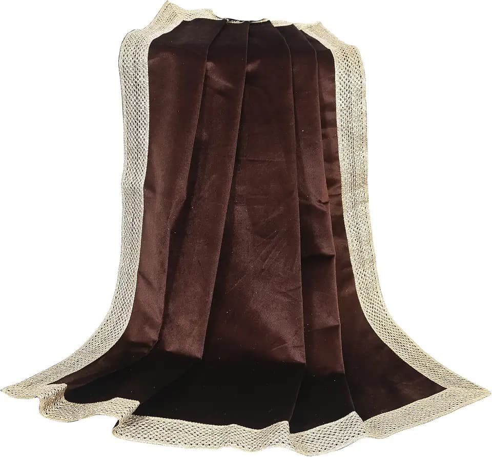 Indian Consigners Small Solid Color Velvet Cloth for Multipurpose Use (Brown)