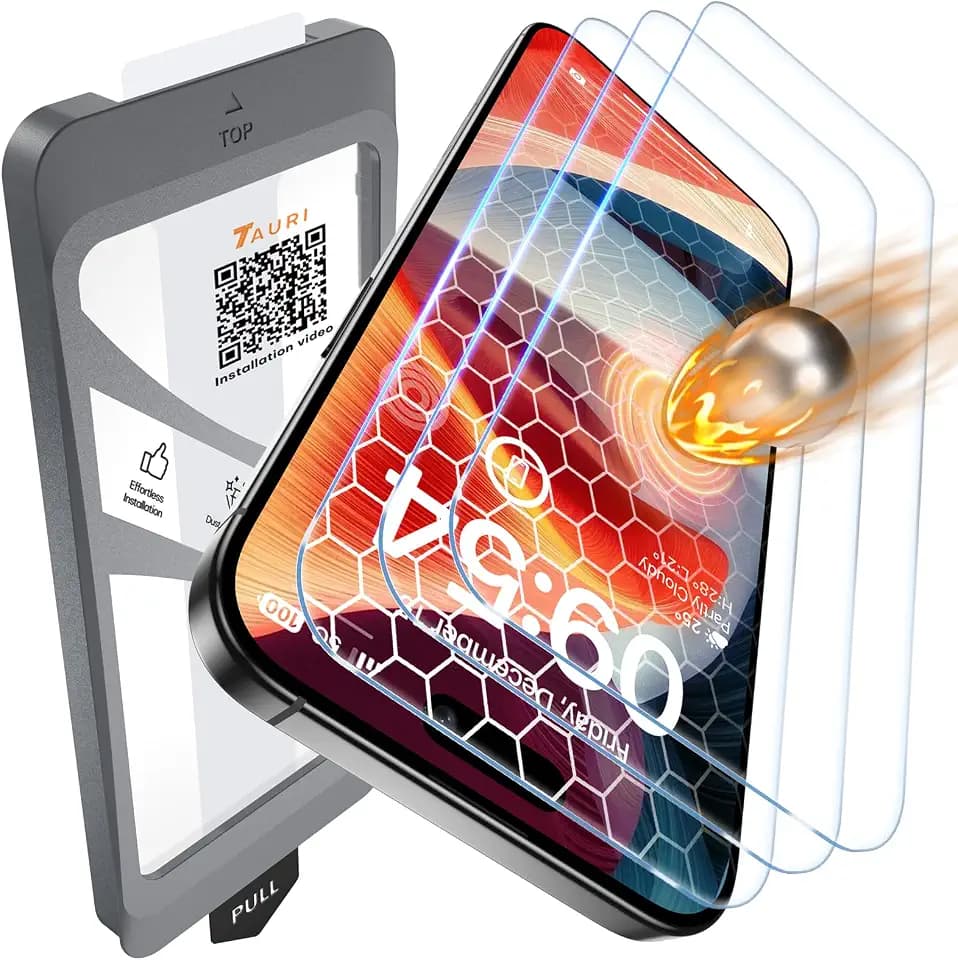 TAURI für iPhone 15 Panzerglas 6,1 Zoll - 3 Stück