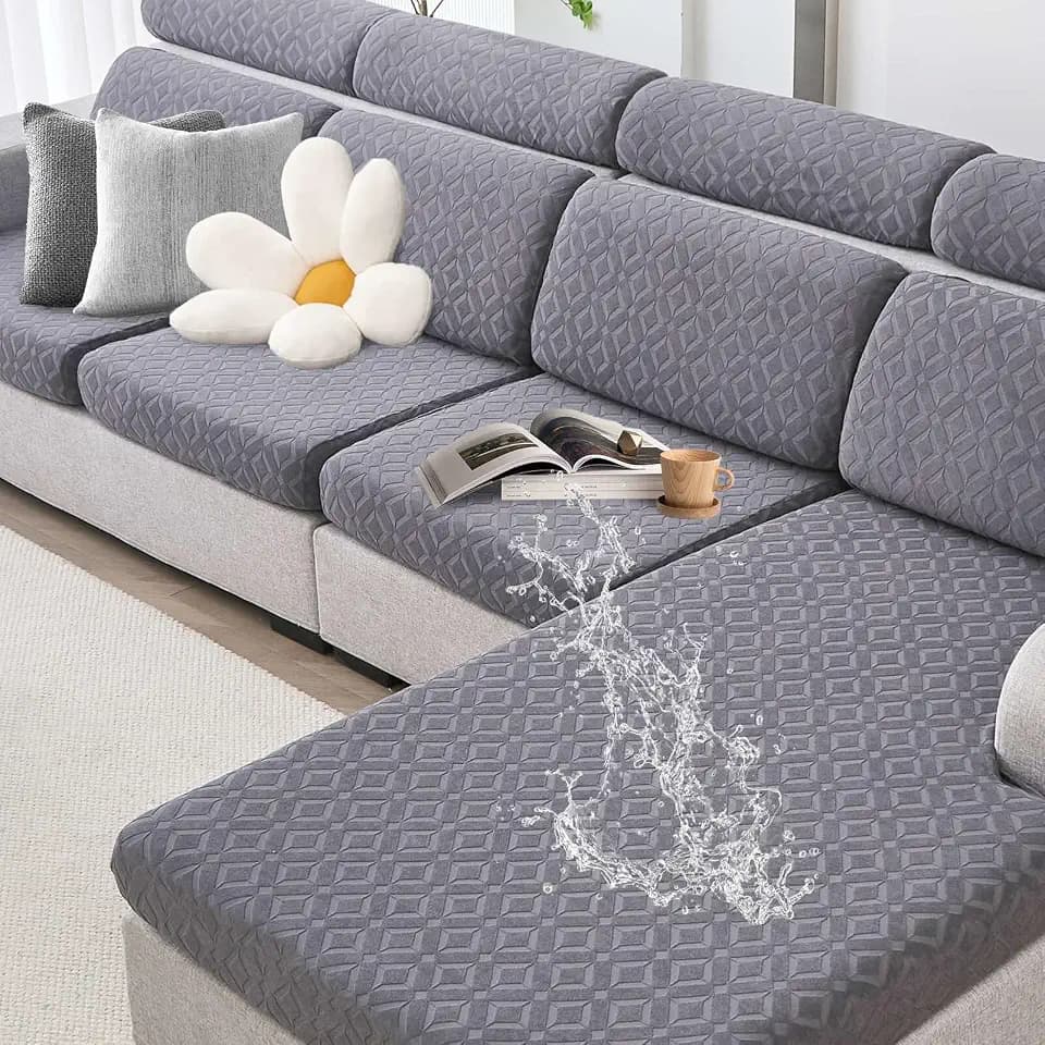 Genina Waterproof Sectional Couch Covers Non Slip Sofa Cushion Covers