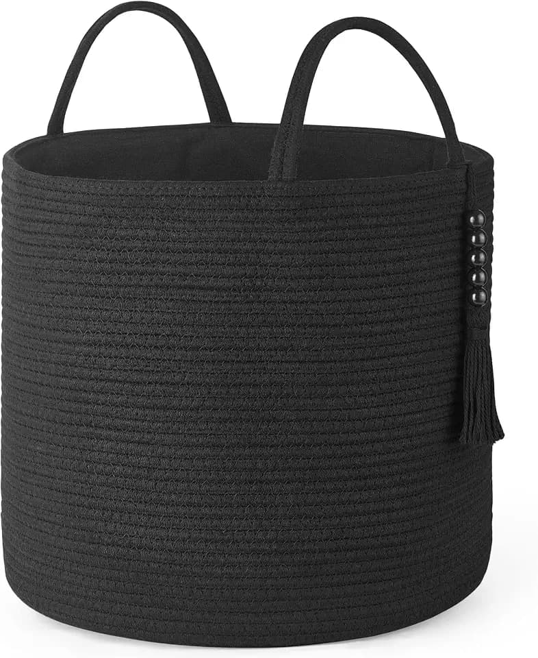 Mkono Woven Storage Basket for Blanket, Toys Plant Organizer, 16"W x 13.8"L