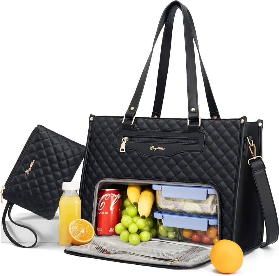 Bagstellar Lunch Tote Bag for Women, Laptop Work Bag with Lunch Compartment