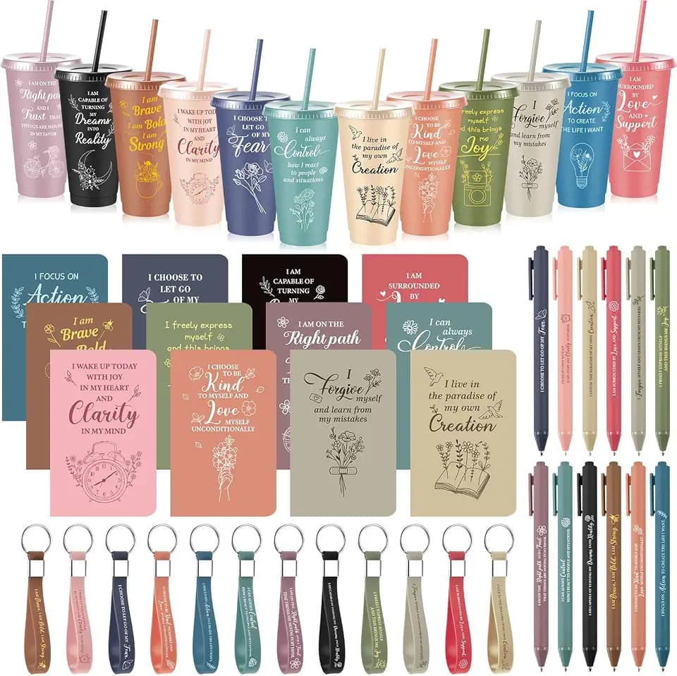 Hollowfly 48 Pcs Positive Affirmation Gifts Bulk Set, Appreciation Supplies