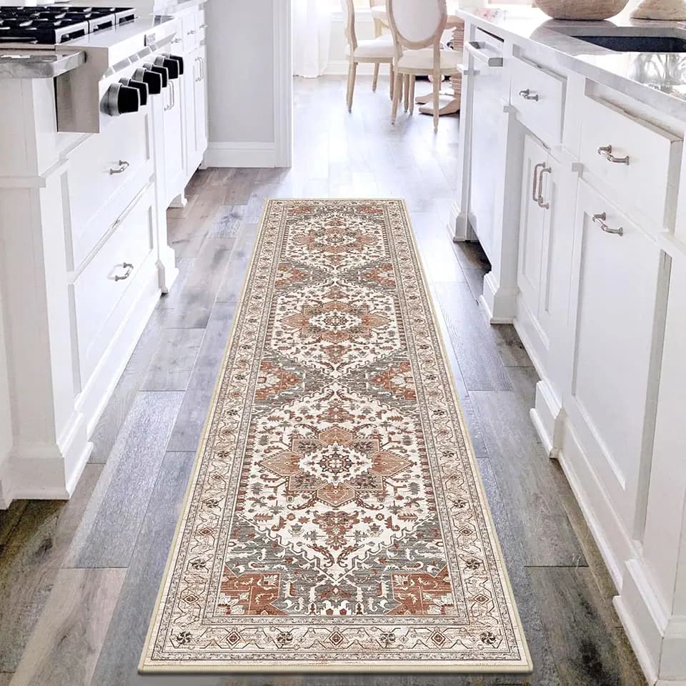 Yamaziot Washable Runner Rug, 2x8 Non-Slip Boho Vintage Hallway Kitchen Rug